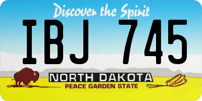 ND license plate IBJ745
