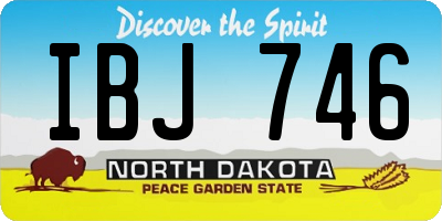 ND license plate IBJ746