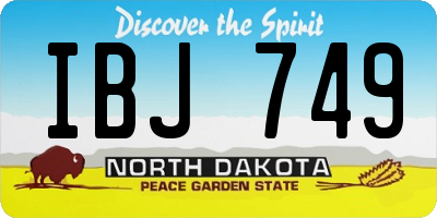 ND license plate IBJ749
