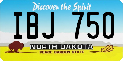 ND license plate IBJ750