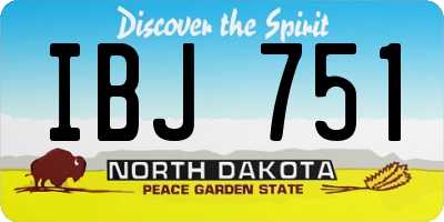 ND license plate IBJ751
