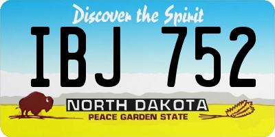 ND license plate IBJ752