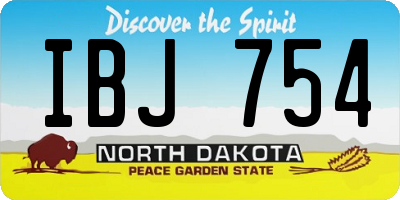 ND license plate IBJ754