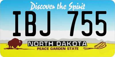 ND license plate IBJ755