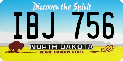 ND license plate IBJ756