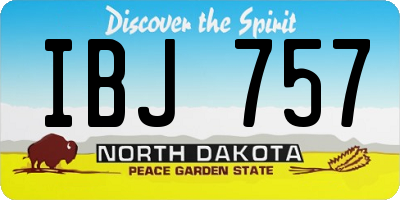ND license plate IBJ757