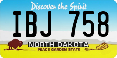 ND license plate IBJ758