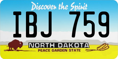 ND license plate IBJ759