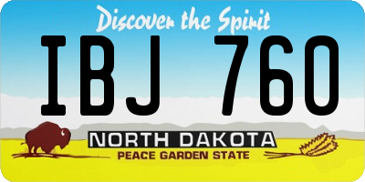 ND license plate IBJ760