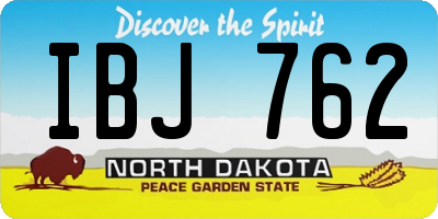 ND license plate IBJ762