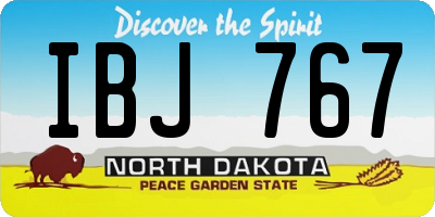 ND license plate IBJ767