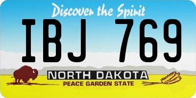 ND license plate IBJ769