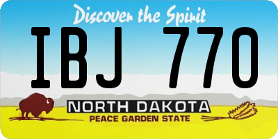 ND license plate IBJ770