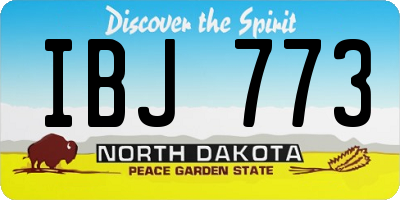 ND license plate IBJ773