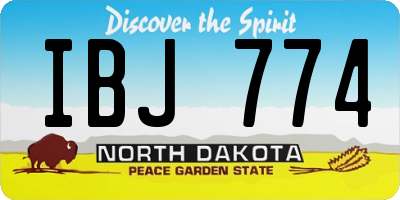 ND license plate IBJ774