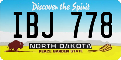 ND license plate IBJ778