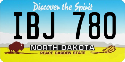 ND license plate IBJ780