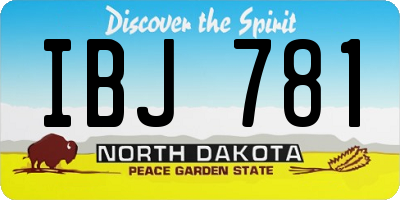 ND license plate IBJ781