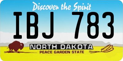 ND license plate IBJ783