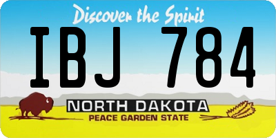 ND license plate IBJ784