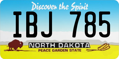 ND license plate IBJ785