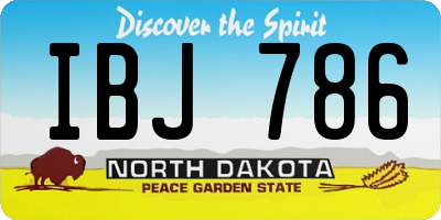 ND license plate IBJ786