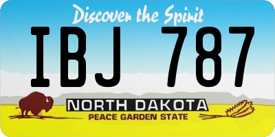 ND license plate IBJ787