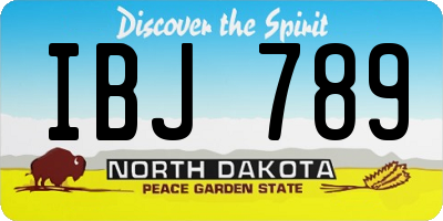 ND license plate IBJ789