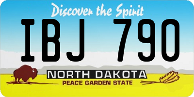 ND license plate IBJ790