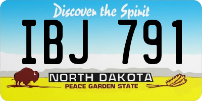 ND license plate IBJ791