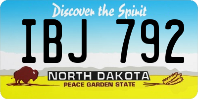 ND license plate IBJ792