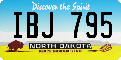 ND license plate IBJ795