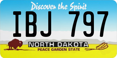 ND license plate IBJ797