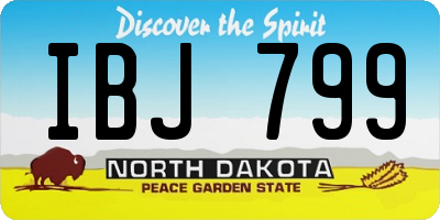 ND license plate IBJ799