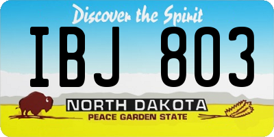 ND license plate IBJ803