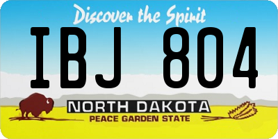 ND license plate IBJ804