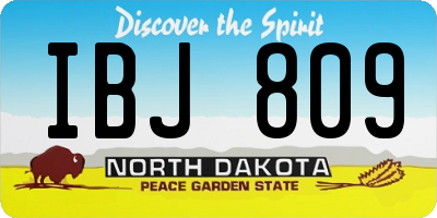 ND license plate IBJ809