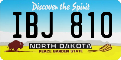 ND license plate IBJ810