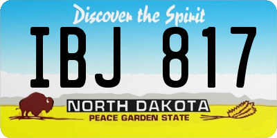 ND license plate IBJ817