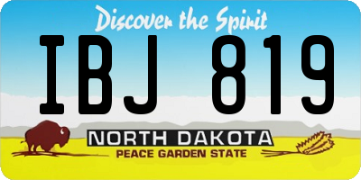ND license plate IBJ819
