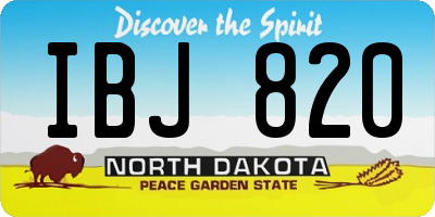 ND license plate IBJ820