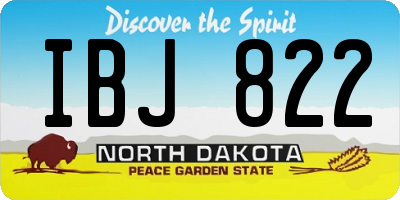 ND license plate IBJ822