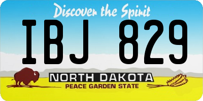 ND license plate IBJ829