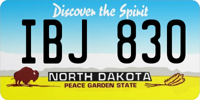 ND license plate IBJ830