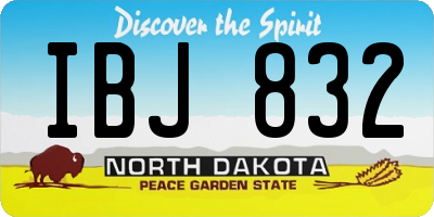 ND license plate IBJ832