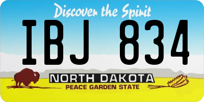 ND license plate IBJ834