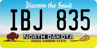 ND license plate IBJ835