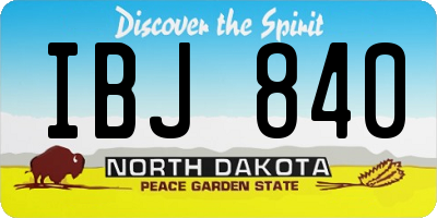 ND license plate IBJ840