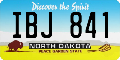 ND license plate IBJ841