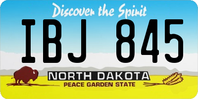 ND license plate IBJ845